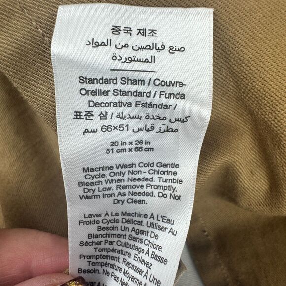 Pottery Barn Teen Camden Reversible Standard Sham Pair Faded Navy Blue Cotton - Picture 8 of 8